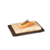 ZOUTSTEEN 20x30x4cm IN HOUTEN BASIS 38x26.5cm WENGE