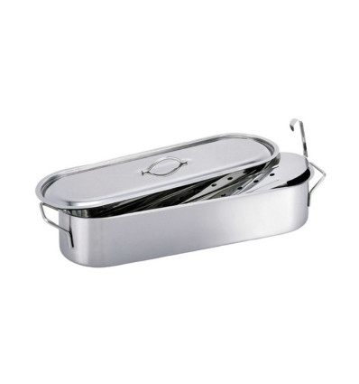VIS POCHEERPAN 60CM MET GRILLPLAAT INDU MET 2 HANDGREPEN