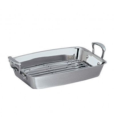 BRAADSLEDE INOX 42x26cm met rooster IMPACT INDUCTIE